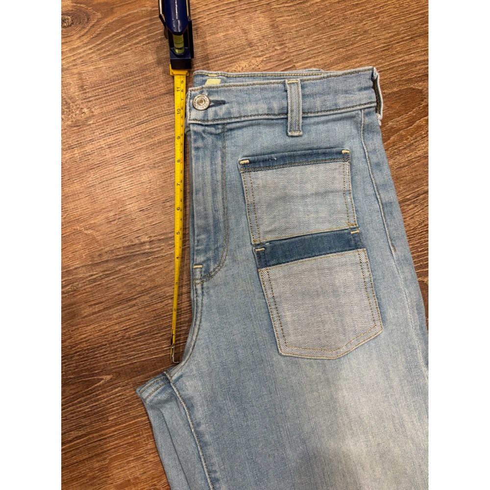 7 For All Mankind Cropped Alexa Jeans w/ Patch Pockets, Women's 27 Roxy Lights - Picture 5 of 11